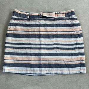 Banana Republic linen striped belted skirt. Size M.